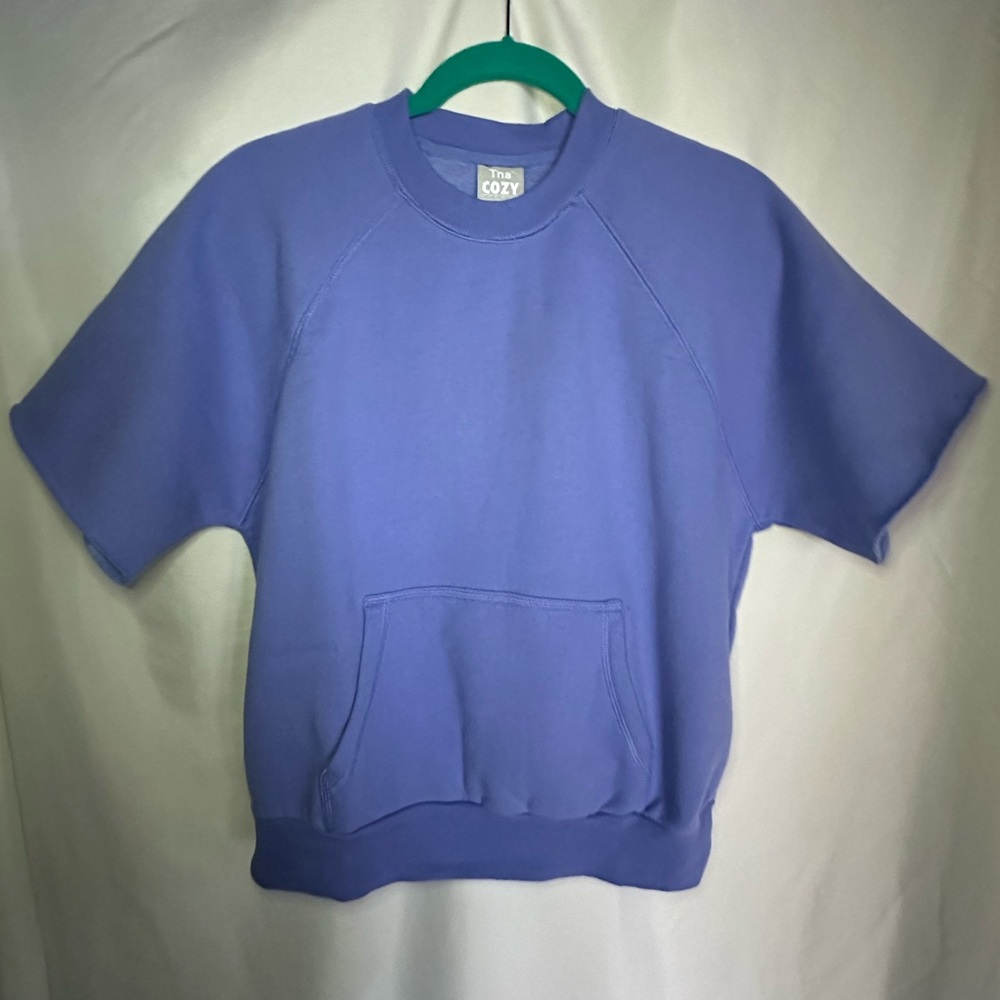 TNA cozy af fleece boyfriend crew neck short sleeve shirt